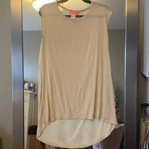 Soul Cake Nude Sheer Back High Low Top Sz XL